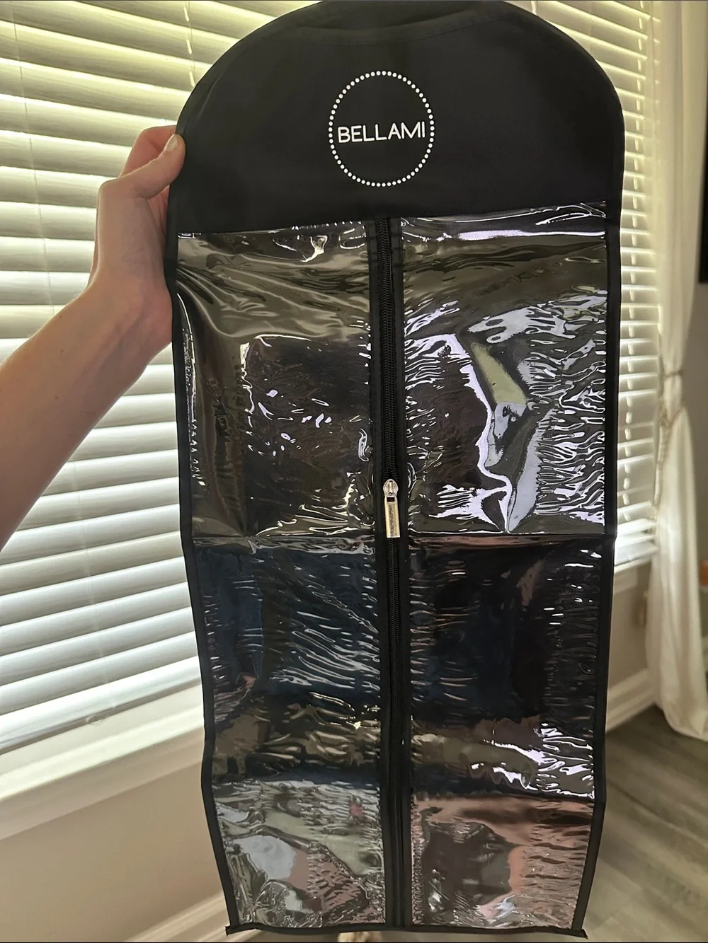 BELLAMI Black Clear Garment Bag with Zip Front
